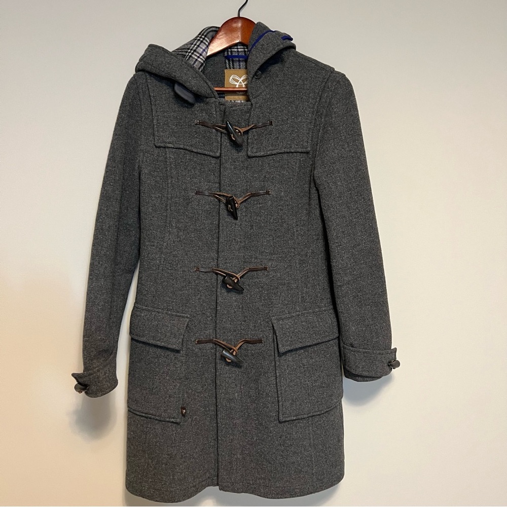 TNA Sz Small Charcoal Toggle Trench Coat